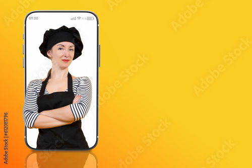 Woman cook. Restaurant empl...