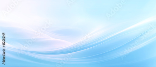 Abstract blue background with waves and curves. 21 to 9 aspect ratio. Generative AI