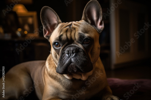 Portrait of a dog of the French Bulldog breed close-up, generative ai © Henryzoom