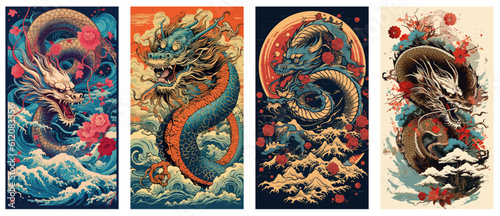 dragon, snake, pattern, animal, photo