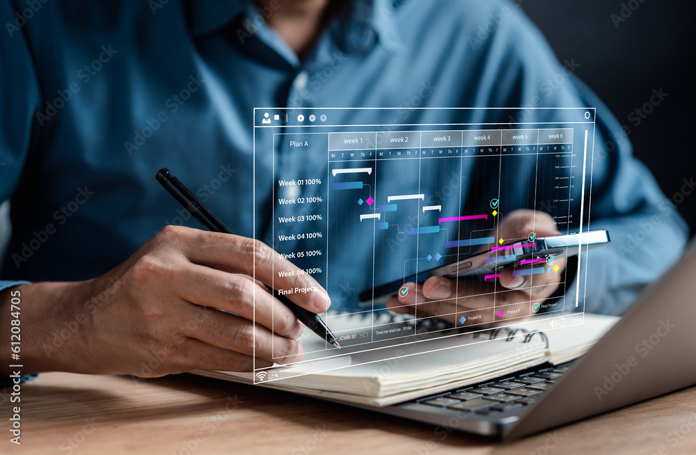 Analyst working with computer in Business Analytics and Data Management System to make report with KPI and metrics connected to database. Corporate strategy for finance, operations, sales, marketing Analyst working with computer in Business Analytics and Data Management System to make report with KPI and metrics connected to database. Corporate strategy for finance, operations, sales, marketing