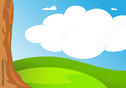nature foliage tree day summer serenity cute clouds message text writable space art concept