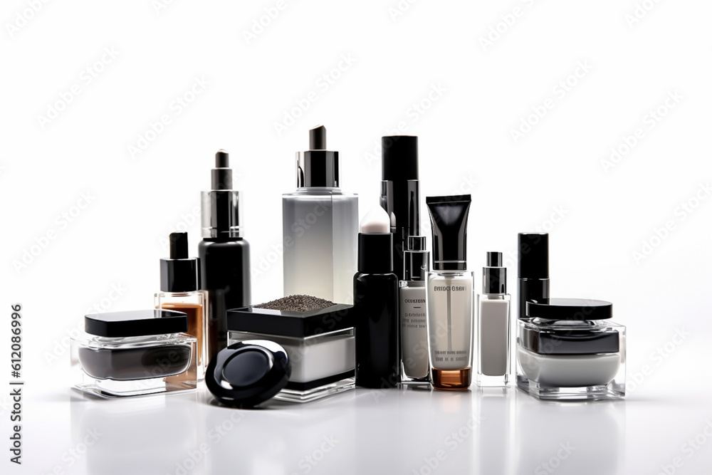 Mock up display for cosmetics, make up, fragrance and skincare concept, beauty and health sector Mock up display for cosmetics, make up, fragrance and skincare concept, beauty and health sector
