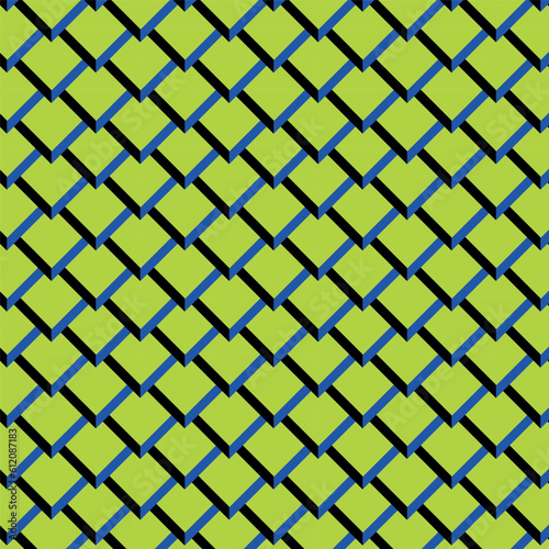 green and blue three dimensional seamless geometric pattern background