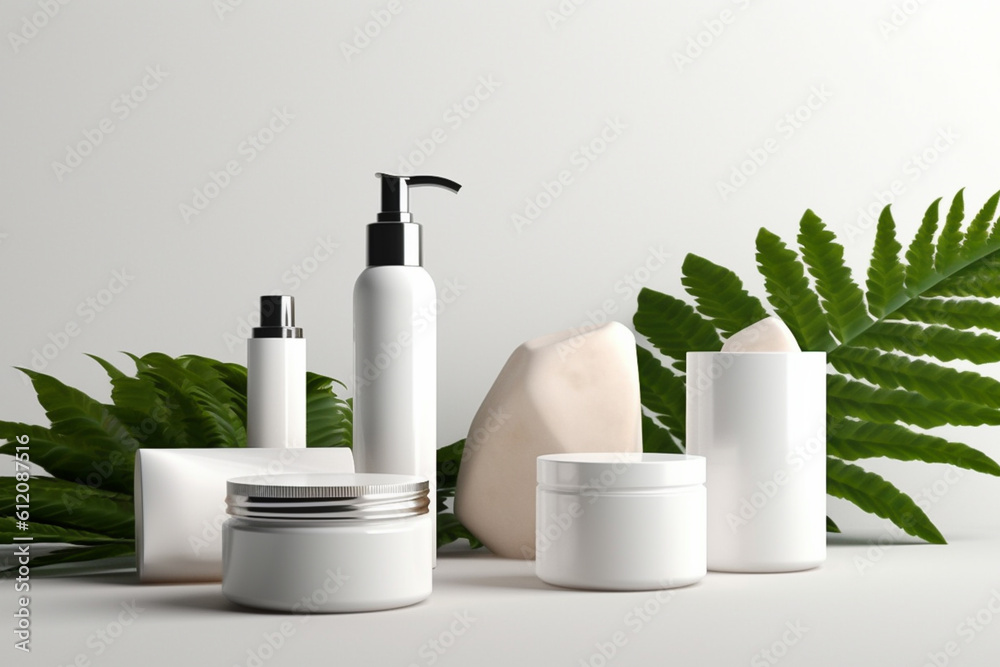 Mock up display for cosmetics, make up, fragrance and skincare concept, beauty and health sector Mock up display for cosmetics, make up, fragrance and skincare concept, beauty and health sector