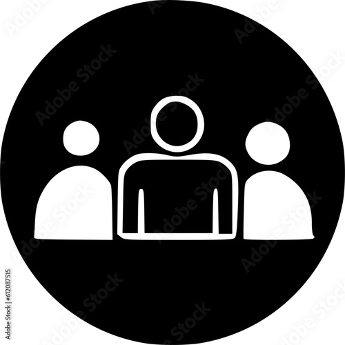 people icon vector, solid logo illustration, pictogram isolate on white