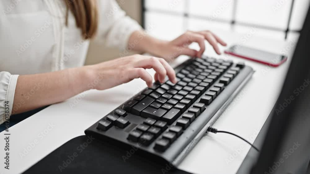 Young beautiful hispanic woman business worker using laptop working at office Young beautiful hispanic woman business worker using laptop working at office
