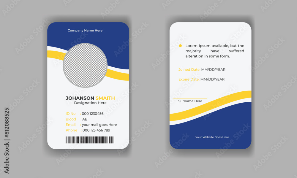 Obraz premium Corporate office id card template design with image
