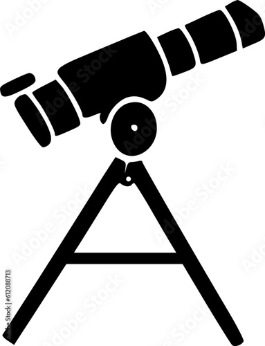 telescope icon vector, solid illustration, pictogram isolate on white