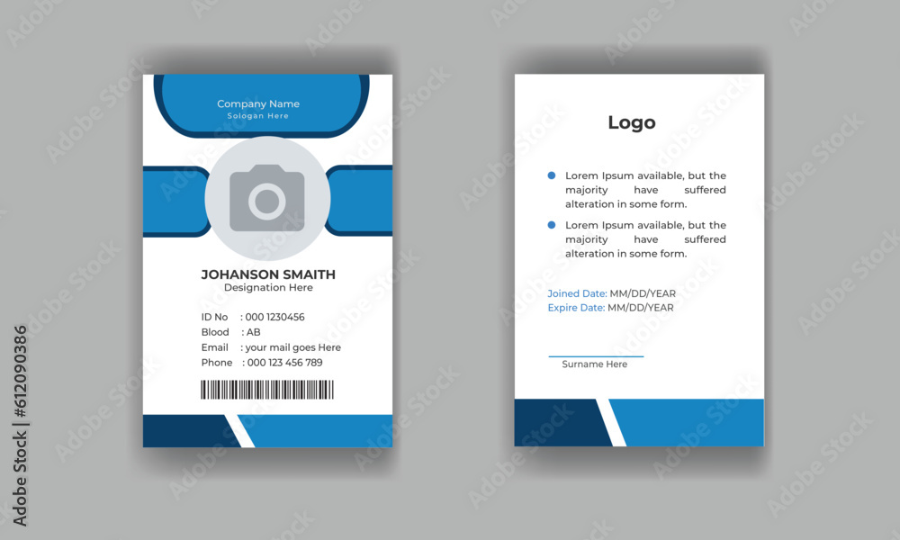 Obraz premium Modern Identity Card With Gradient Blue Navy Abstract Liquid 