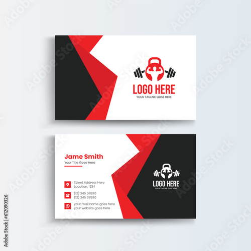 Fitness-gym Business Card Template, Creative corporate business card Template modern and Clean design.