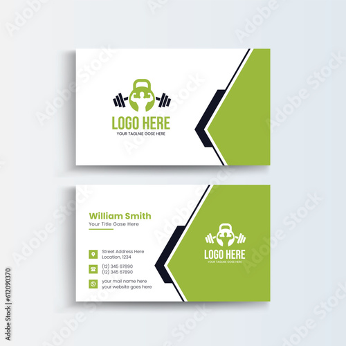 Fitness-gym Business Card Template, Creative corporate business card Template modern and Clean design.