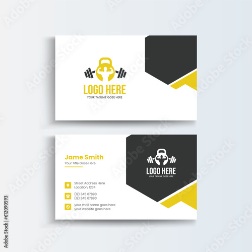 Fitness-gym Business Card Template, Creative corporate business card Template modern and Clean design.