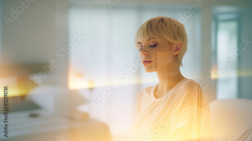young adult woman in futuri...