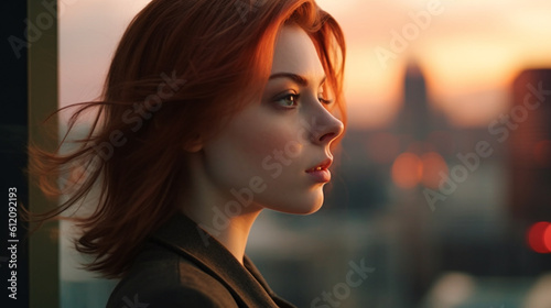 young adult woman standing ...