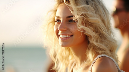 young adult woman with blon...