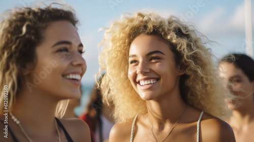 young adult woman with blon...