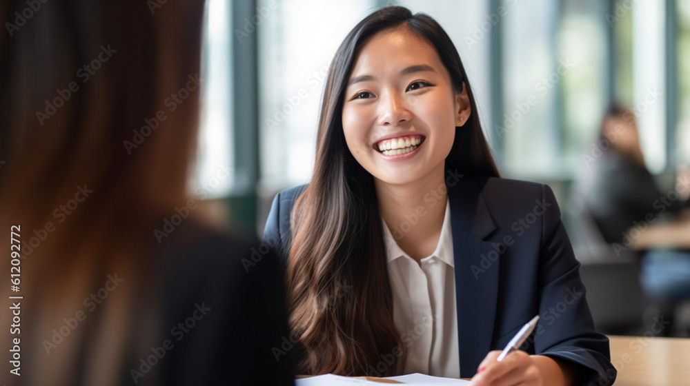 Obraz premium counseling session, adult woman and another person talking, fictional happening