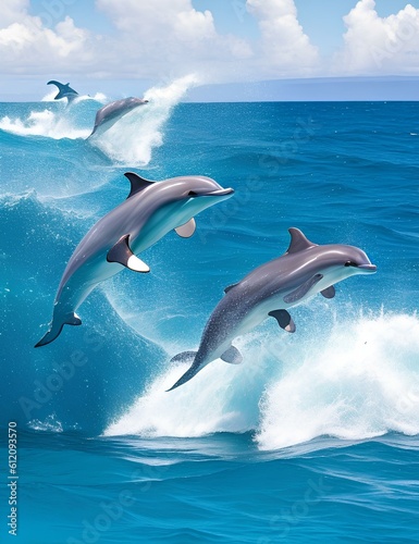 dolphin jumping in the sea generated by Ai