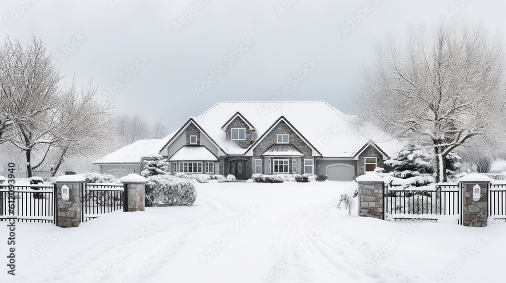 detached house in the country, living in a rural area, dreamlike living in your own home, off the beaten track in the country, country life, winter and snow, dreamlike winter day