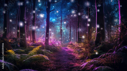 Magical forest abstract fictional place background