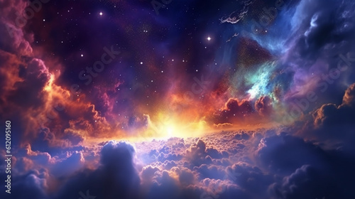 colourful space galaxy nebula night cosmos, abstract, fictional