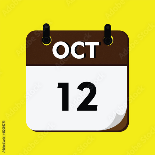 calendar with a date of the year, calendar with a date, 12 october icon, new calender, calender icon