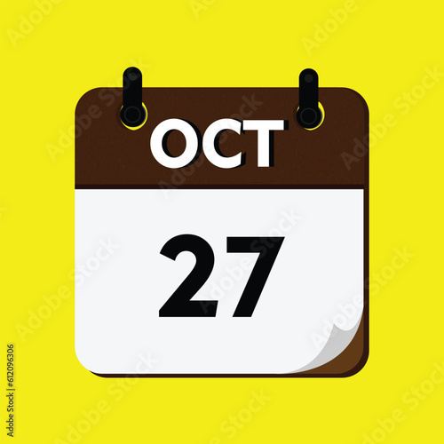 calendar with a date of the year, calendar with a date, 27 october icon, new calender, calender icon
