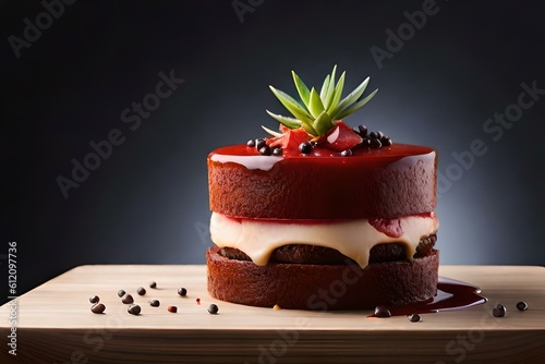 moat beautiful sweet dishes, happy birthday cake generative Ai Technology