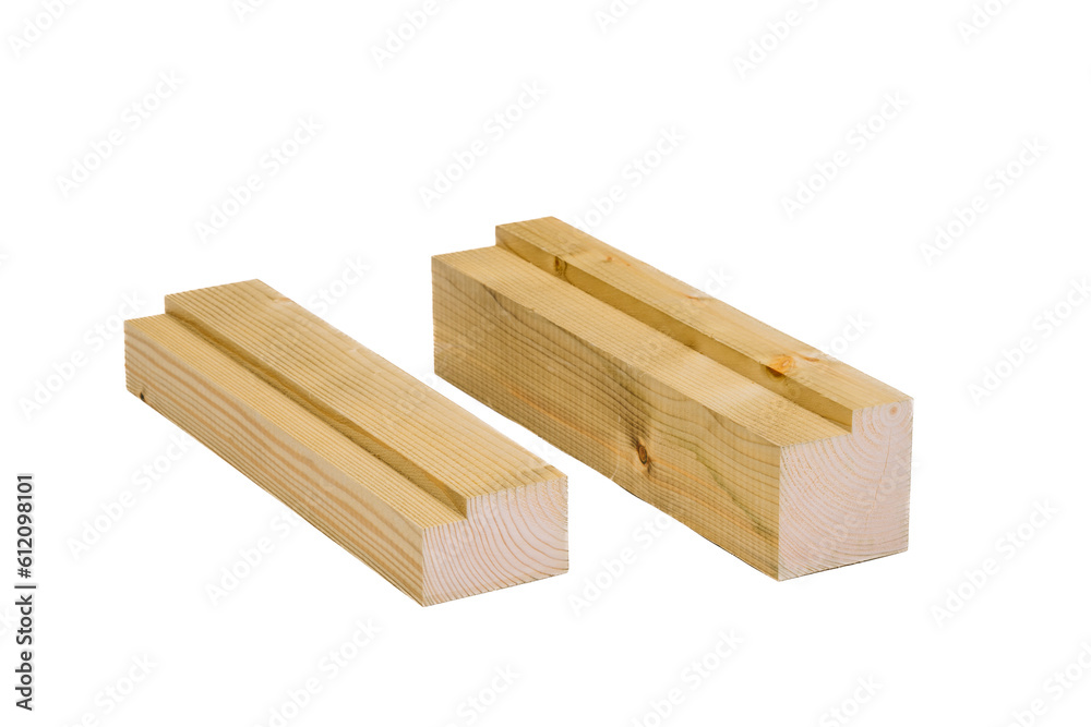 milled wooden slats, in various sizes