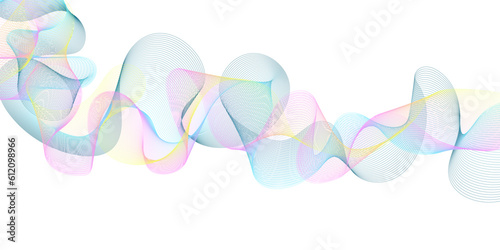 Abstract colorful flowing wave curved lines, frequency wavy sound, technology curve line background. Design used for technology, science, banner, template, wallpaper, business and many more. © Ahmad Araf