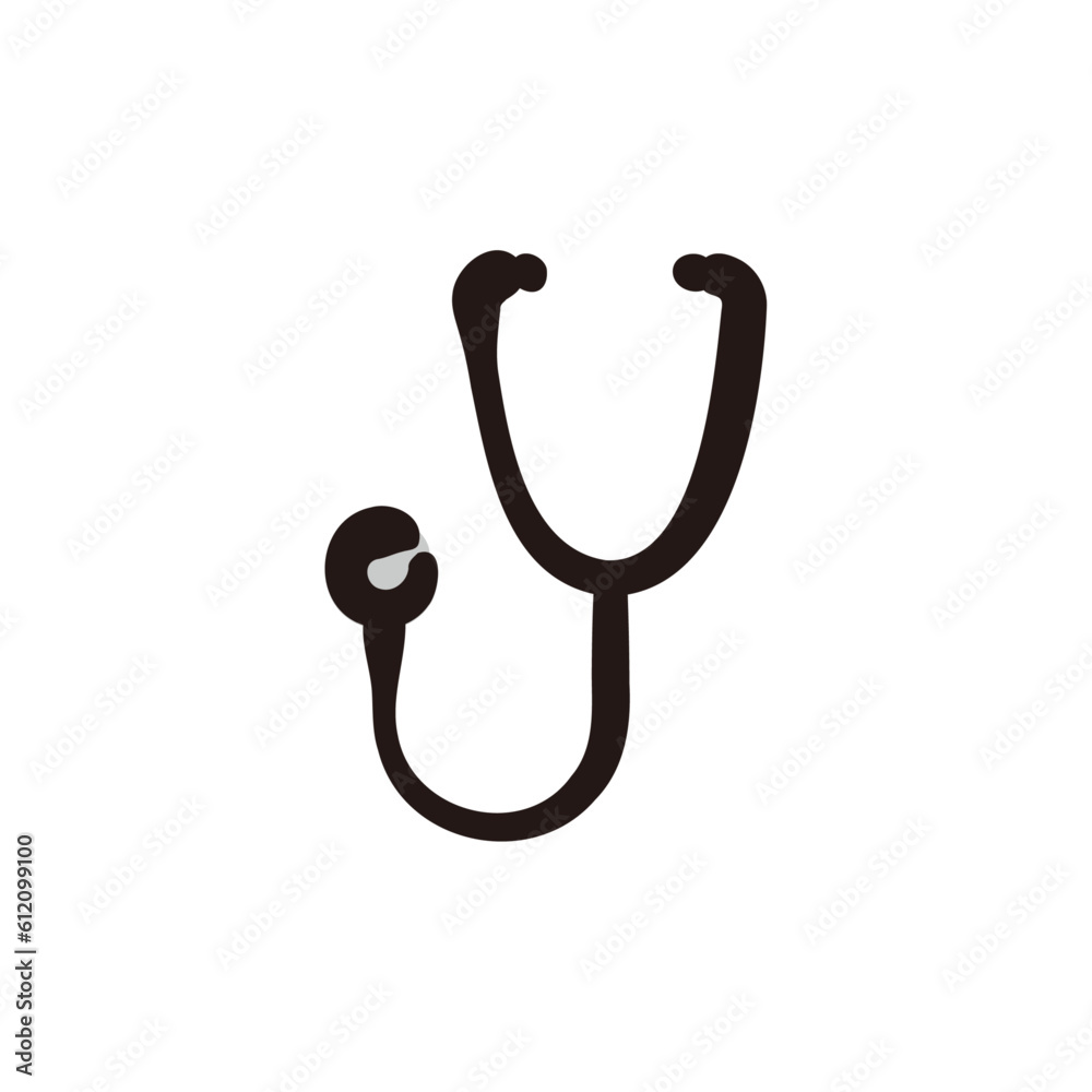 Stethoscope - Infectious disease and medical icon/illustration (Hand-drawn line, colored version)