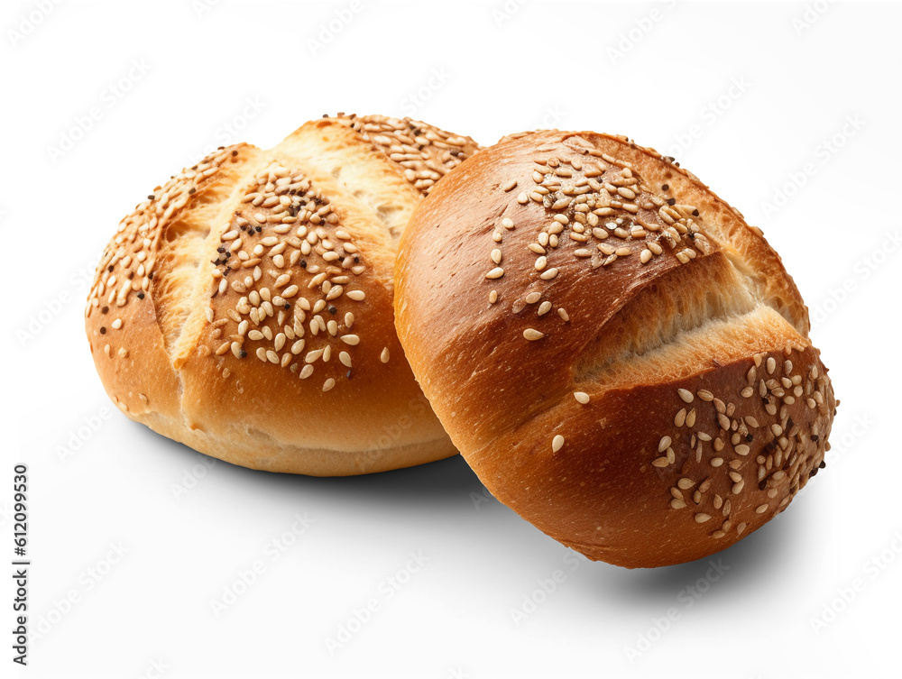 Plain kaiser rolls isolated on transparent or white background, png Plain kaiser rolls isolated on transparent or white background, png