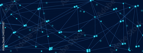 Abstract blue lines and dots connections pattern  social network communication  technology curve line background. Design used for technology  science  banner  template  business and many more.