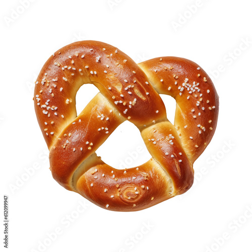Canvas Print Soft pretzel isolated on transparent or white background, png