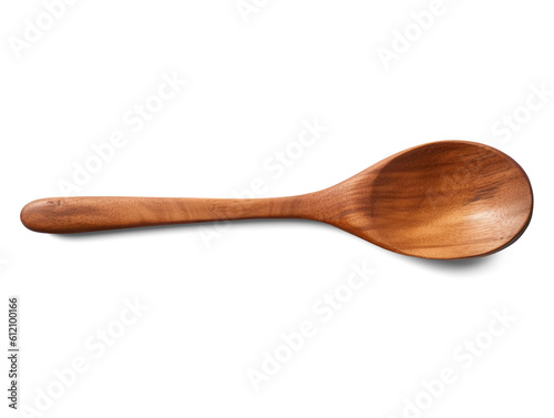 Wooden spoon isolated on transparent or white background, png photo