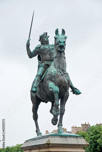 Statue of Bertrand du Guesclin in Dinan, France