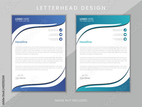  Modern business and corporate letterhead template design.