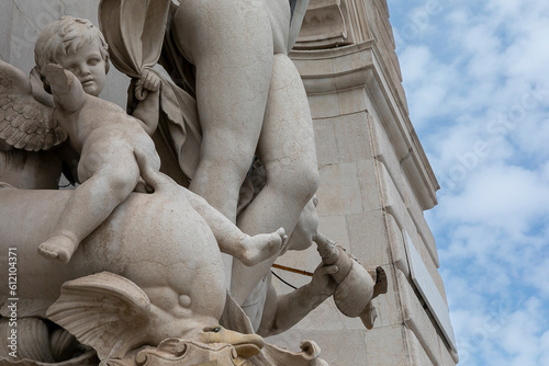 Venus fountain of the Lloyd Palace on Piazza Unità, representative of the salt water