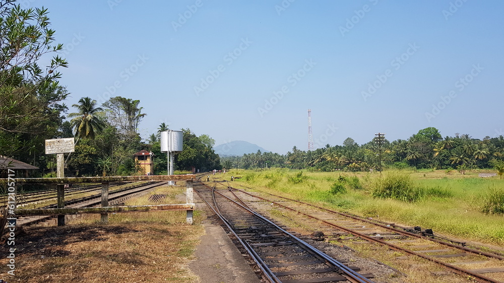 railway in the countryside of Sri Lanka