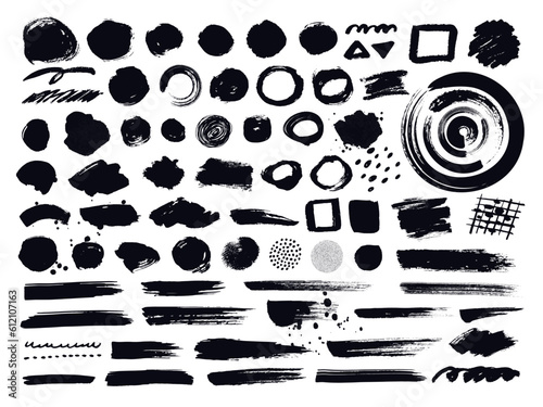 墨のブラシ・ペイントテクスチャセット