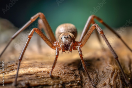 Brown Recluse spider, arachnid known for its venomous bite and secretive nature. Generative AI.