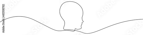 Head icon line continuous drawing vector. One line Head icon vector background. Mannequin head icon. Continuous outline of a Mannequin head.