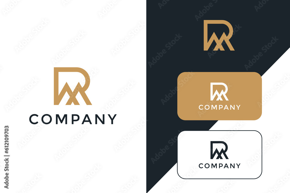 modern line RM logo initials. real estate logos modern line RM logo initials. real estate logos