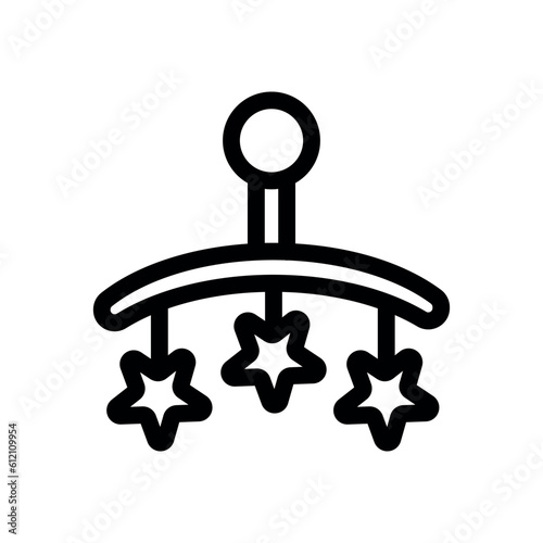 Baby Crib Toys, Toyholder Icon - Thin line icon - Nursery - EDITABLE STROKE - EPS Vector