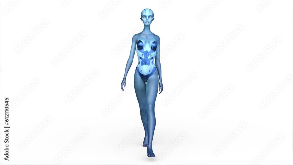 歩く女性エイリアン