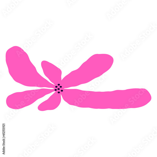 curvy flower in retro hippie style. Aesthetic flowers in the style of Matisse