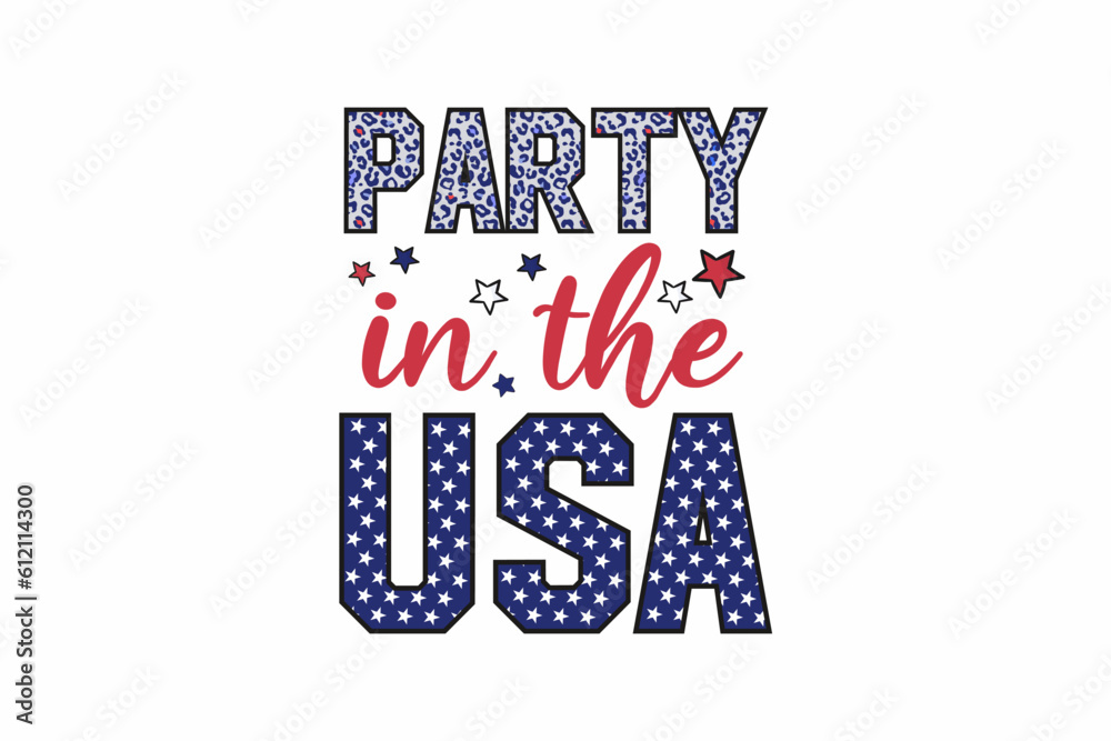 Party in the USA 4th of July T shirt design