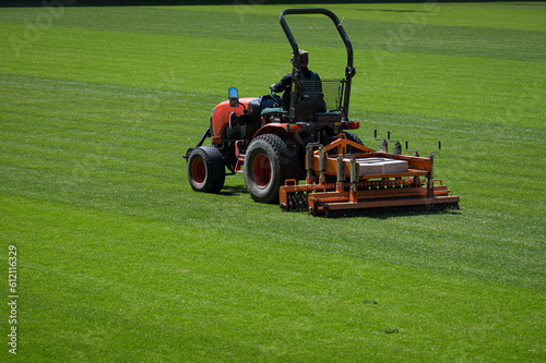 caring football field at the stadium