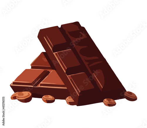 A stack of gourmet chocolate bars, isolated